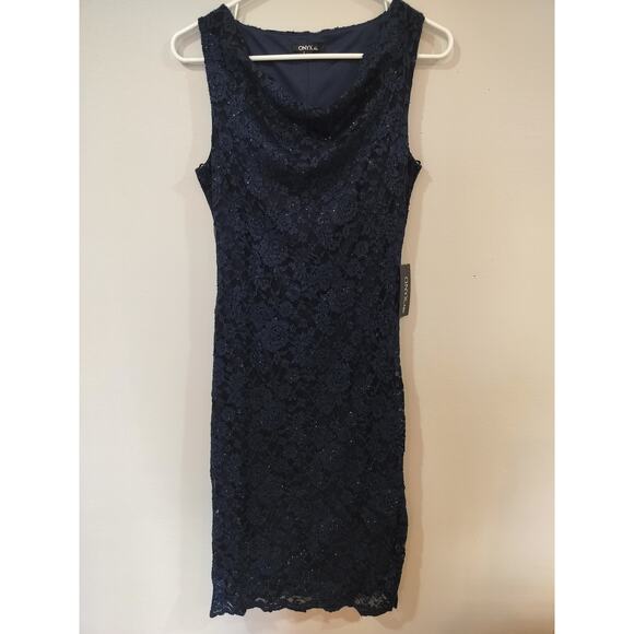 Onyx Nite Dresses & Skirts - Onyx Nite Navy Lace Cocktail Dress Size 4 Sleeveless Formal Evening NWT